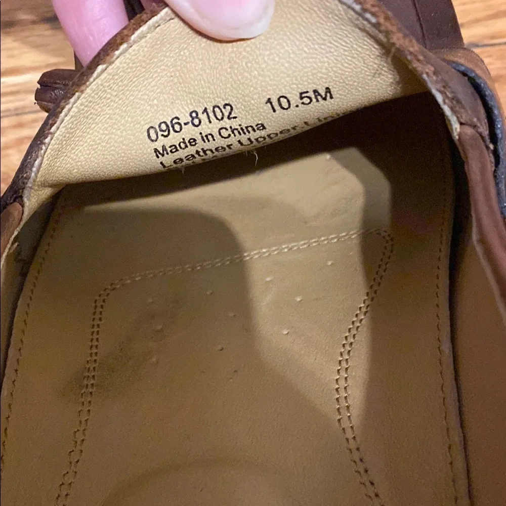 Chaps Brown Leather Loafers Classic Slip-Ons size 10.5